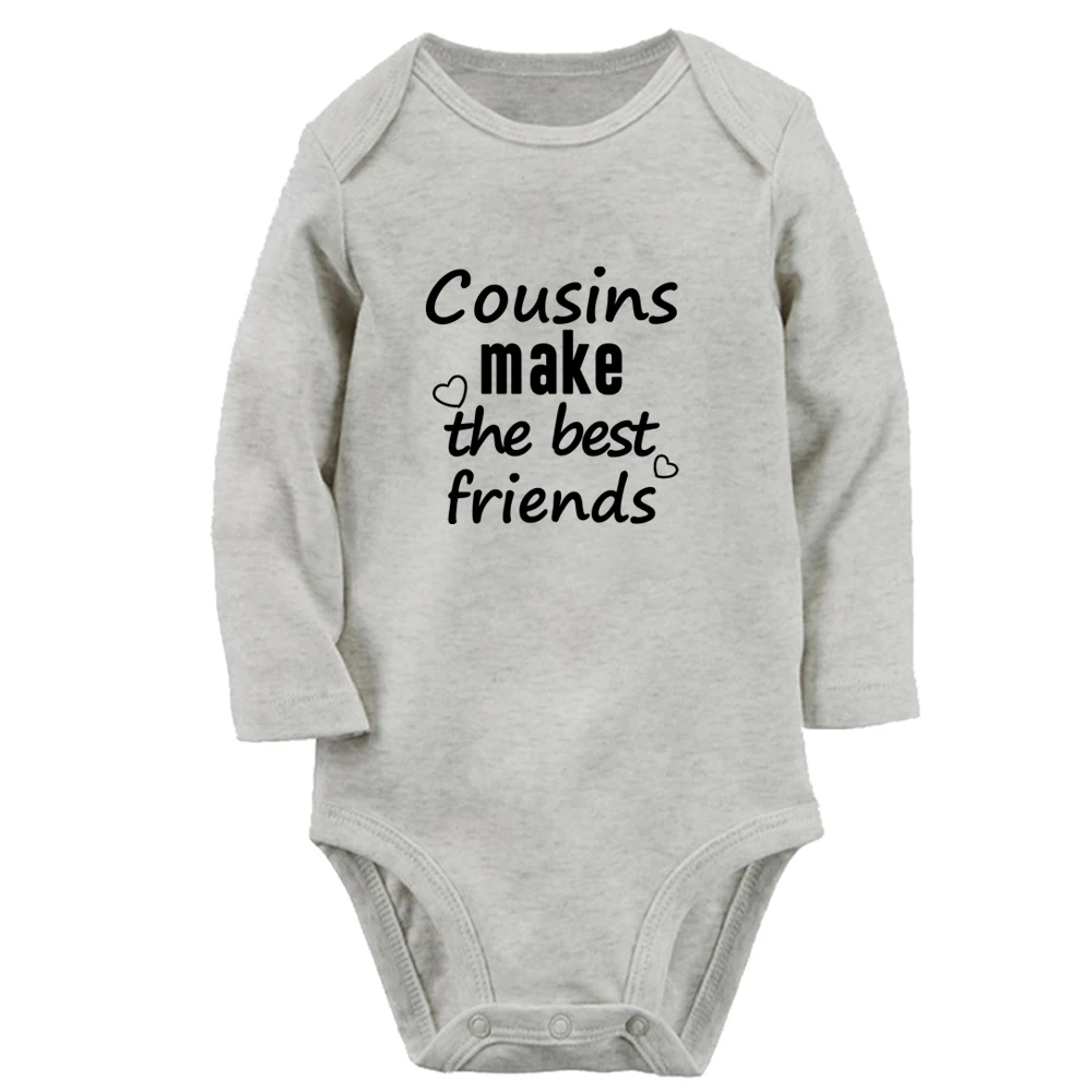 Cousins Make The Best Friends Cute Baby Rompers Boys Girl Fun Print Baby Bodysuit Infant Long Sleeves Jumpsuit Kids Soft Clothes