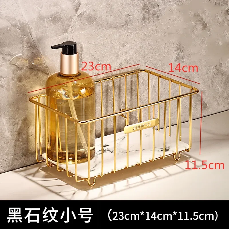 Iron Ceramic Storage Rack Wall Shelf Desktop Organizer Wall-mounted Bathroom Shelves Tray Decorative Display Stand