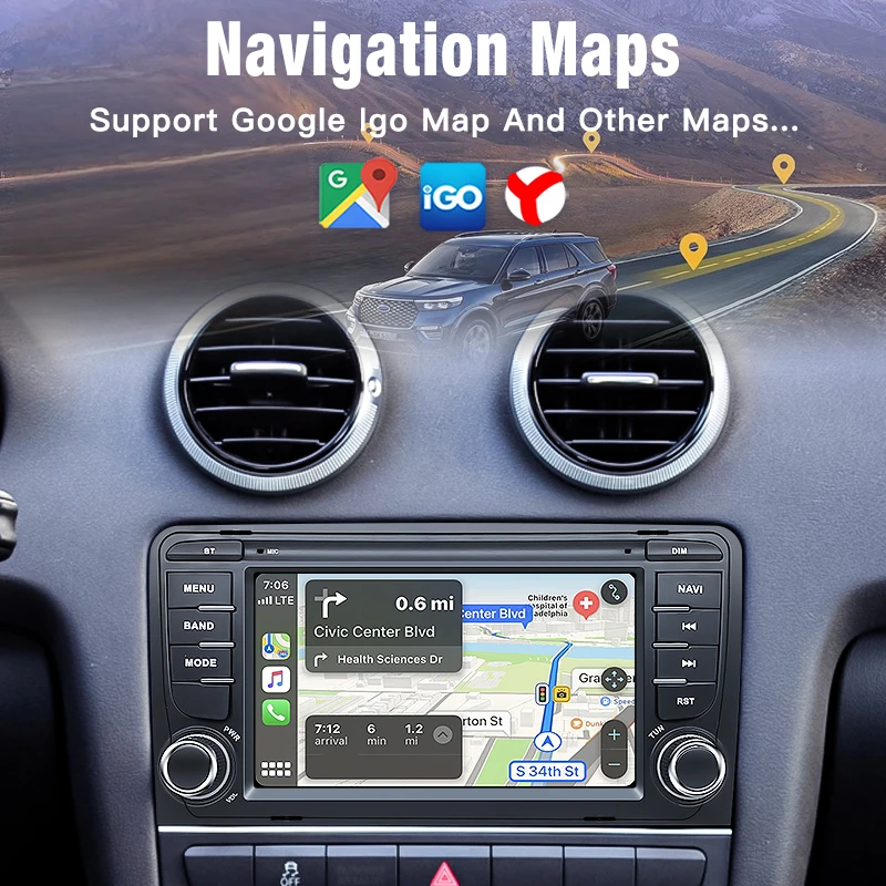 2025 نظام لينكس الجديد اللاسلكي CarPlay السيارات لأودي A3 8P S3 RS3 M3 FM DSP بلوتوث Musci فيديو مشغلات الوسائط المتعددة كاميرات