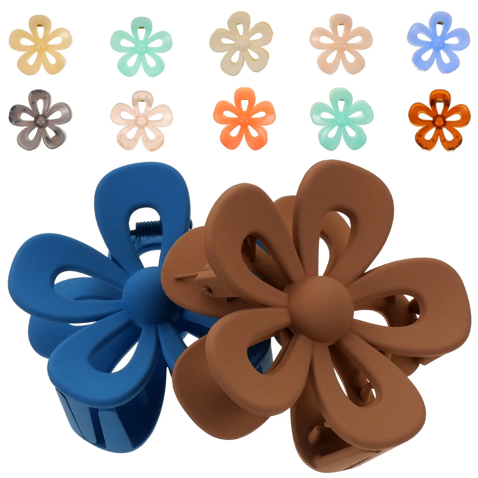 

12Pcs Sandblasted Flower Claw Clips Hair Claw Clips for Long Short Thick Thin Hair Women Girls Daily Use Special Occasions