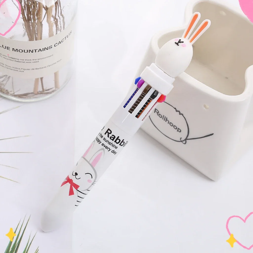 20 Pcs/set 10 Colors Creative Rabbit Ballpoint Pens School Supplies Kawaii Stationery Back To School