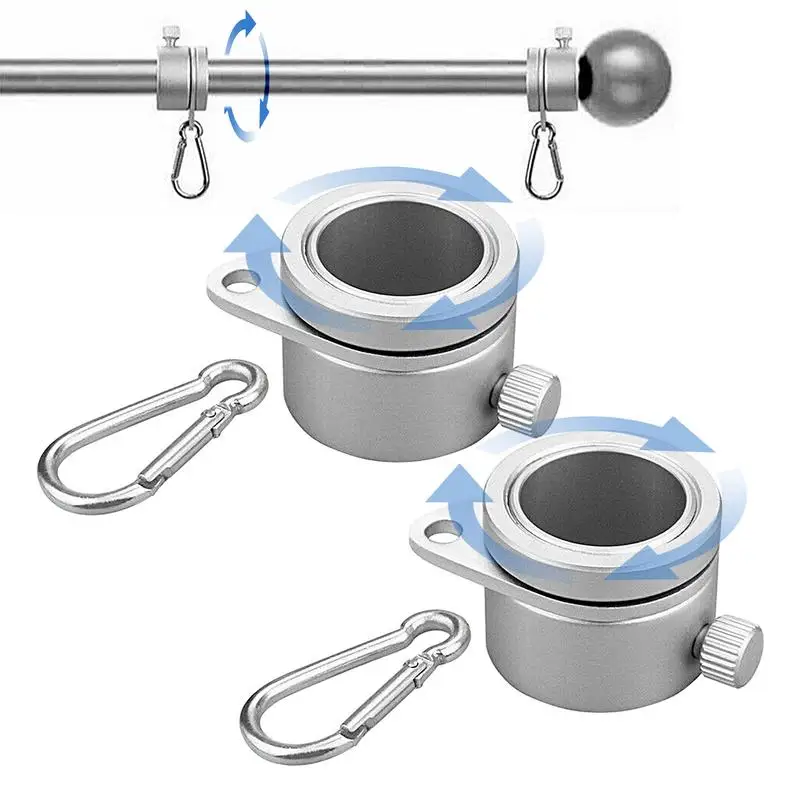 

Flagpole Holder Rings 2pcs Metal Mounting Swivel Fasteners Outside Flagpole Kit For Banners And Team Flags