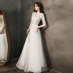 Robe de soiree Lace White V-Neck Slim Formal Dress Wedding Elegant Evening Dresses Formal Party Dress Prom dresses Luxury Dress