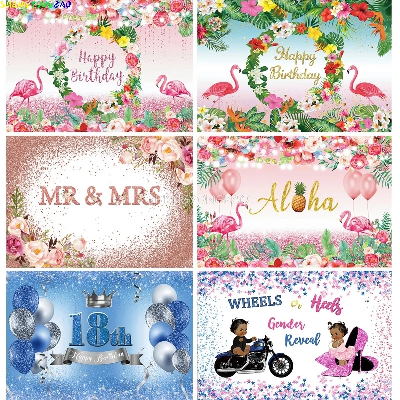 

Newborn 1st Birthday Party Hundred days Photography Backdrops Props Cartoon Animals Baby Shower Photo Studio Background WP-02