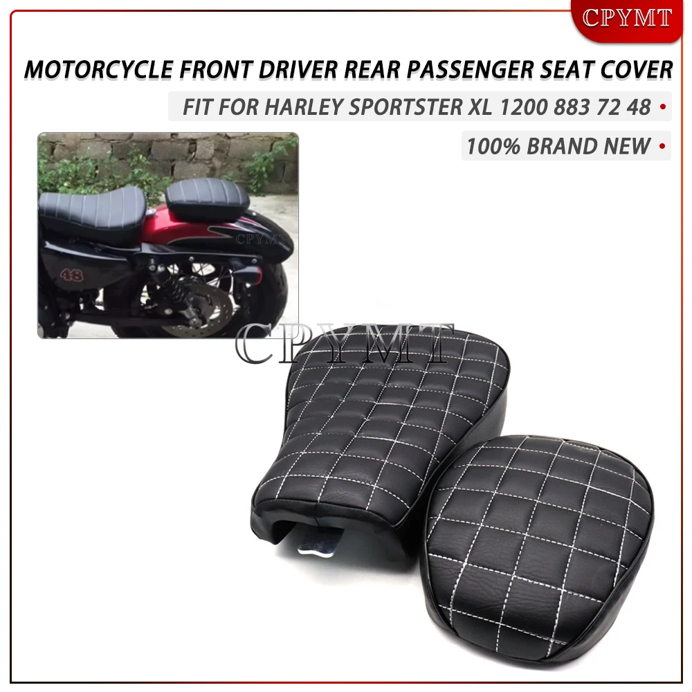 

Motorcycle Front Driver Rear Passenger Seat Cover Solo Seat Pad fit For Harley Sportster XL1200 xl883 72 48 2004-2019