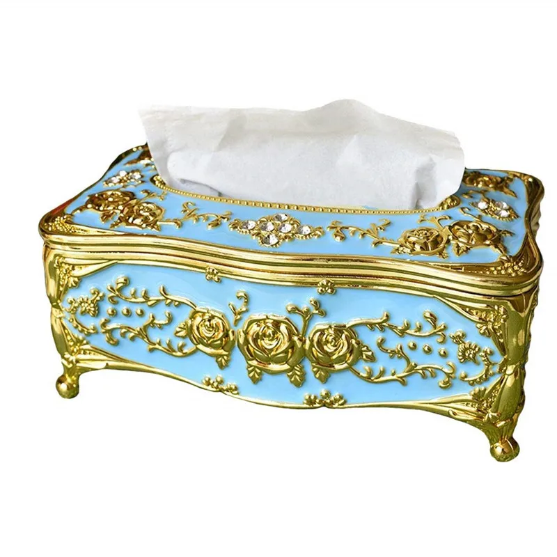 Bling Rhinestone Tissue Box Holder,Luxurious European Style Rose Tissue Box Cover for edroom,Office,Bathroom,Home,Travel,Restaur