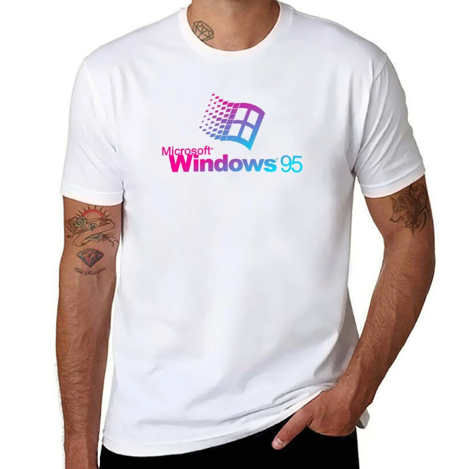 

Basic Windows 95 Gradient Logo T-Shirt man t shirt heavy cotton funny t shirts cotton T-Shirt