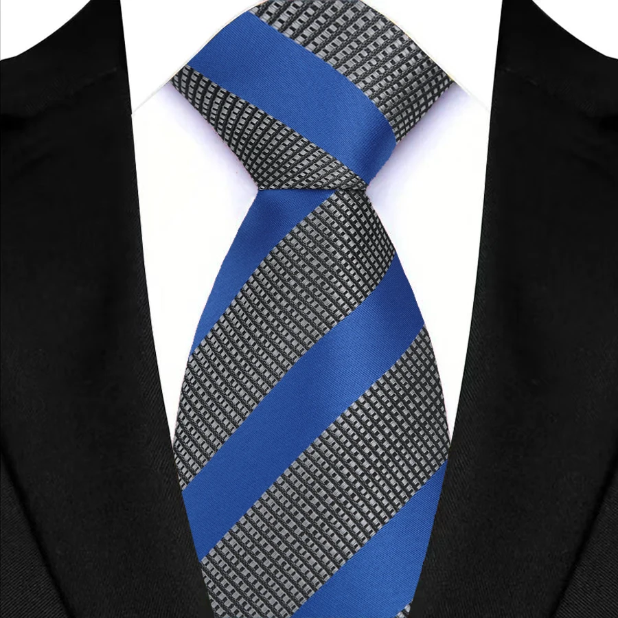 Nouveau Design hommes cravate bleu marron Plaid rayures cravates pour hommes mariage affaires fête marié col accessoires cadeau