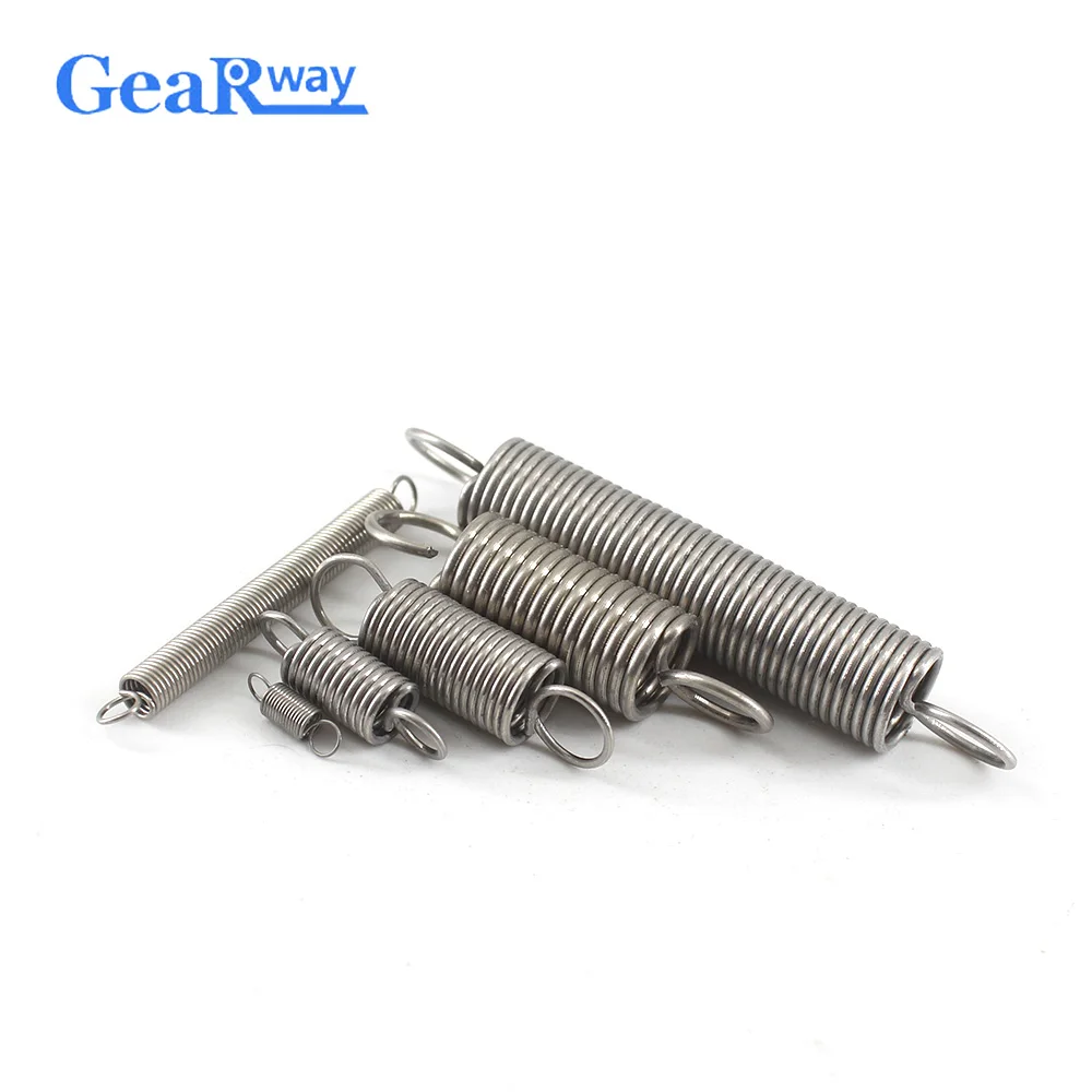 5pcs 1mm Thickness Extension Spring Stainless Steel with Hooks Small Tension Springs Long Extension Springs