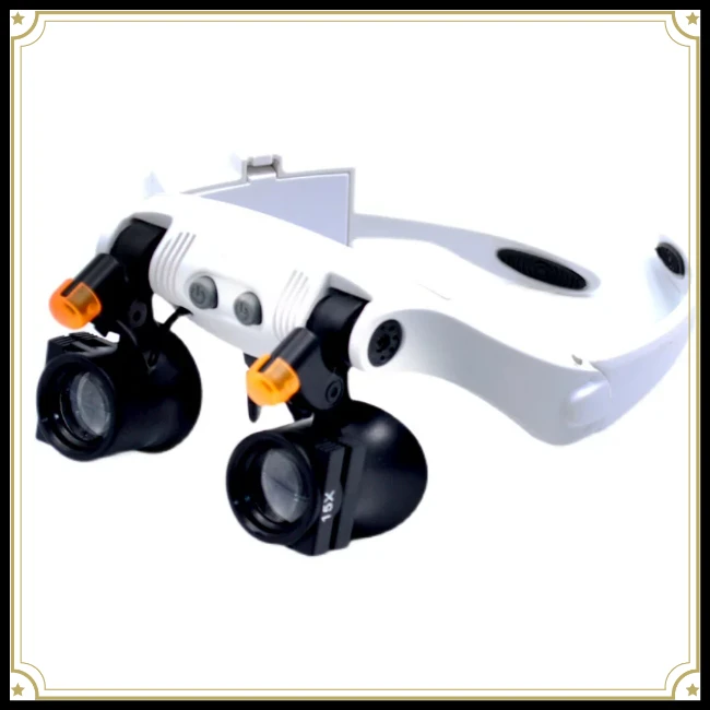 Optical Head Mount Magnifier Binocular LED Light Loupe For Watch Repair Jewelry Inscription Antique Appraisal 10X