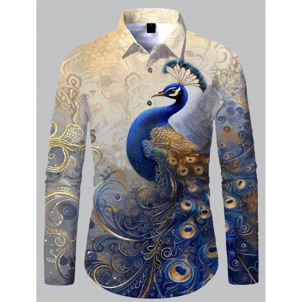 

Men's Shirt Long Sleeve Hawaiian Style 3D Print Men's Fashion Casual Comfortable Shirt Top Plus Size Loose Button Men