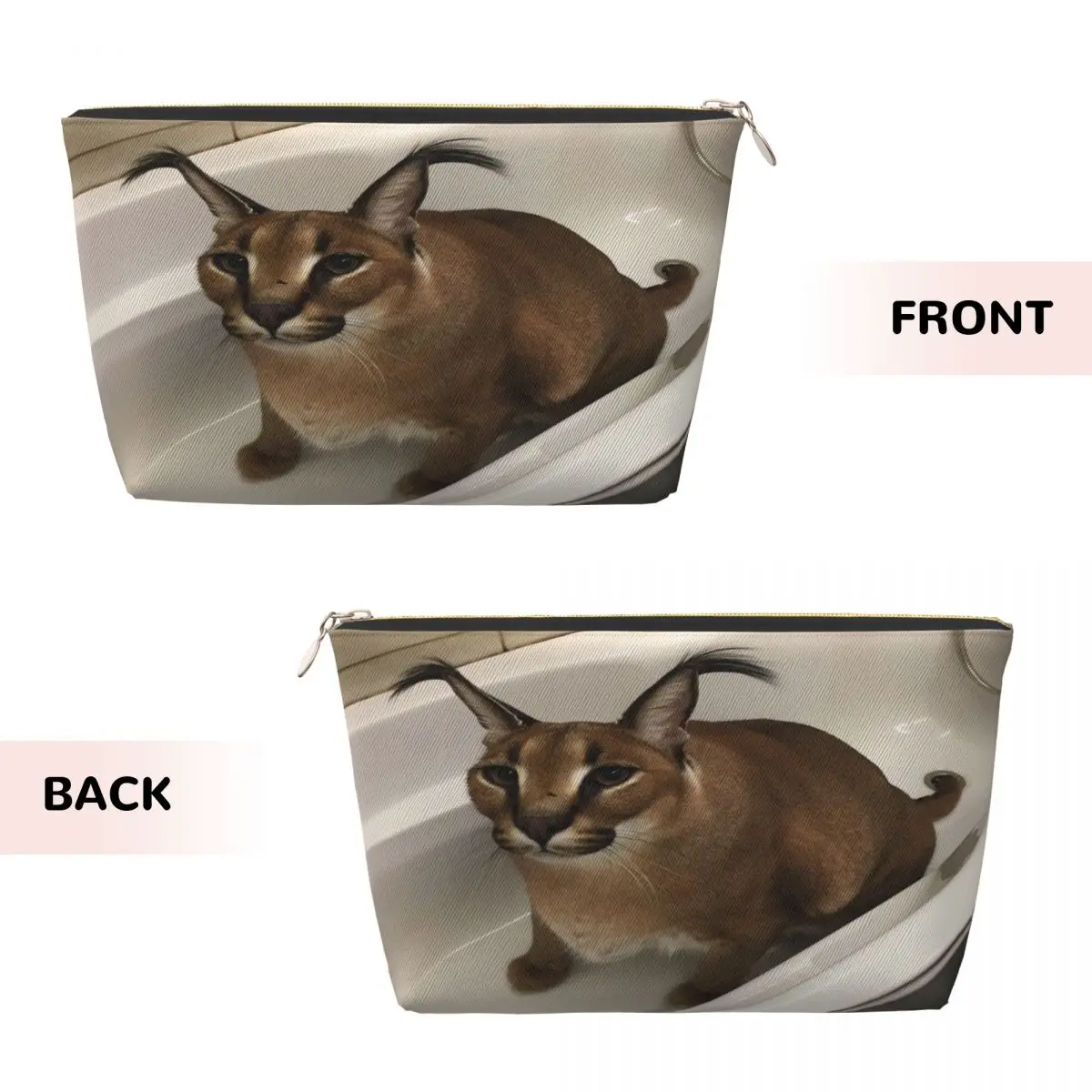 Custom Floppa Cute Meme Toiletry Bag for Women Funny Caracal Cat Makeup Cosmetic Organizer Ladies Beauty Storage Dopp Kit Box