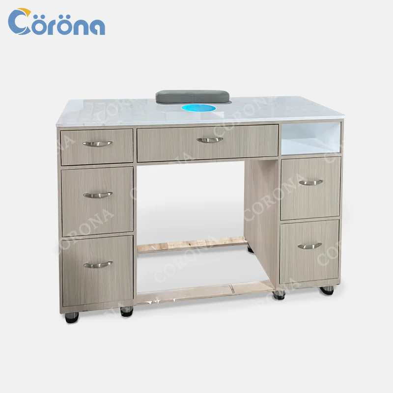 Professional Wood Modern Manicure Table Station With Dust Collector