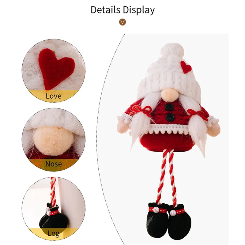 A59E-Kerst Faceless Gnome Pluche Pop Santa Gnome Rudolph Pop Hanger Lange Benen Gnome Elf Pop Kerst Kerst Decor Gift