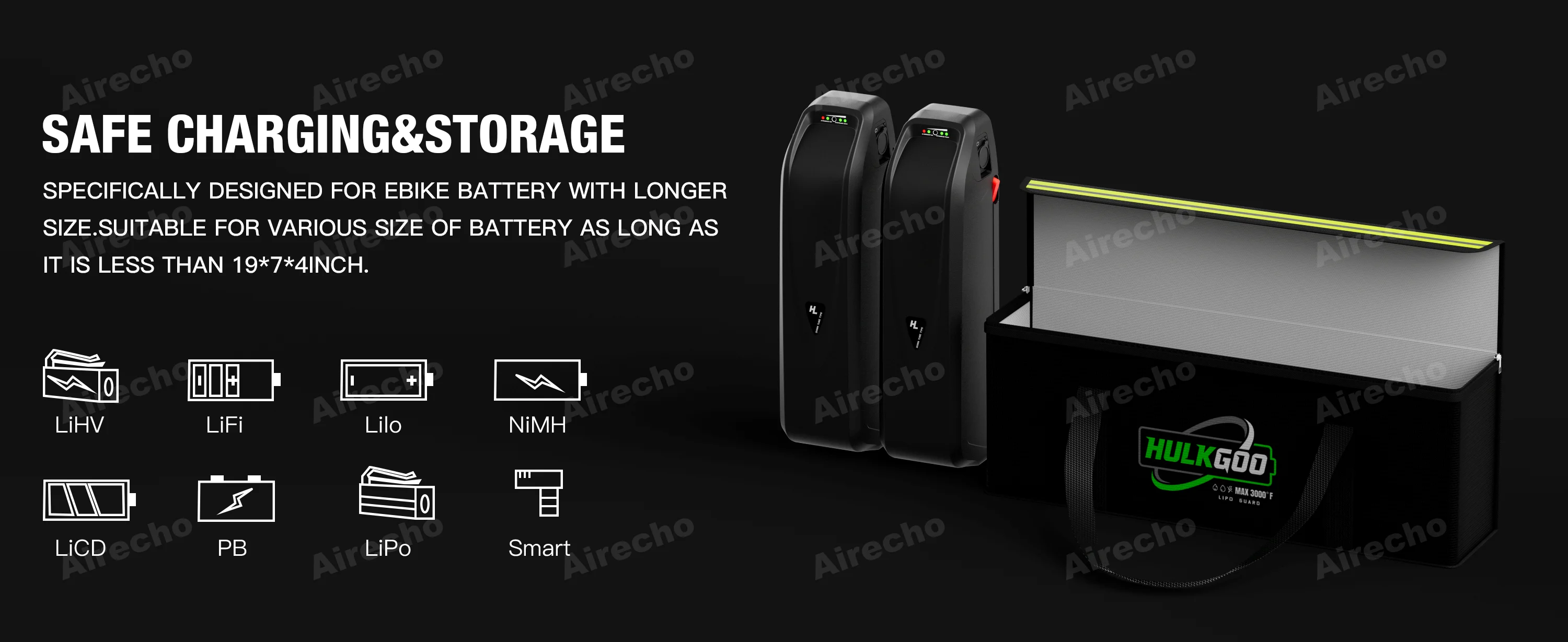 Feuerfeste Batterietasche 19,3 X 4,3 X 7 Zoll E-Bike-Batterietasche Explosionsgeschützte Wasserdichte Lipo-Batterie-Aufbewahrungsbox Schutzbox – Detail 2
