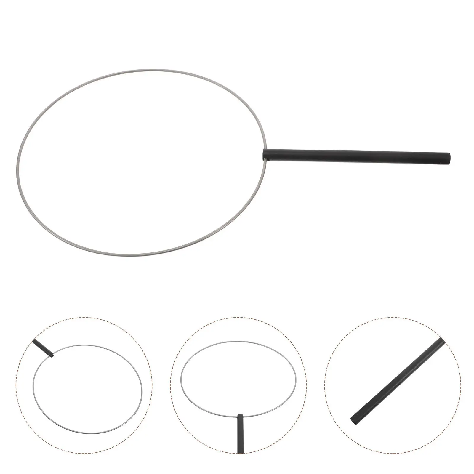 Handmade Fan Frame Iron Structure Classic DIY Supplies Traditional Festival Hollow Vintage Palace Style Fan Hoop on Stick