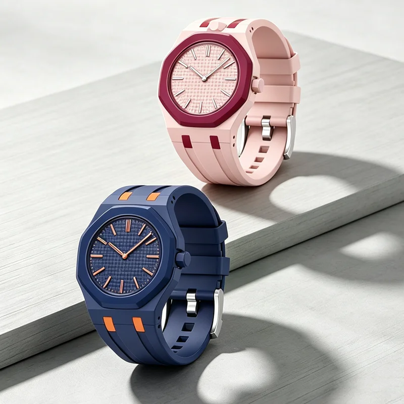 2-in-1-Set: Weiches Silikonarmband + PC-Gehäuse für Swatch X AP Royal Pop Taschenuhr-Modifikation. Das integrierte modische Armband für Royal POP.