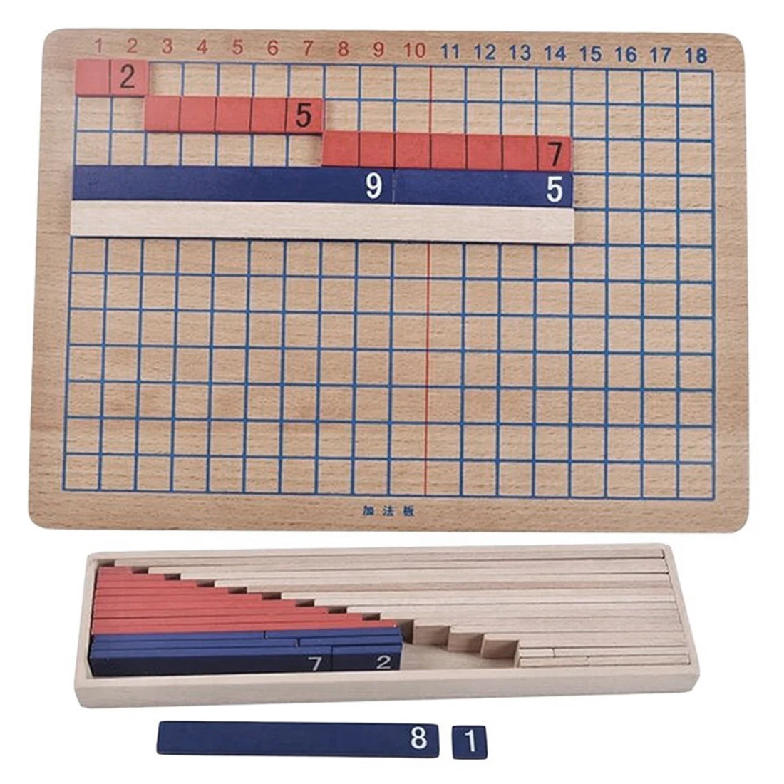 Jouets mathématiques en bois pour enfants, matériaux Montessori, perles colorées, planche d'addition et de soustraction, fuchsia