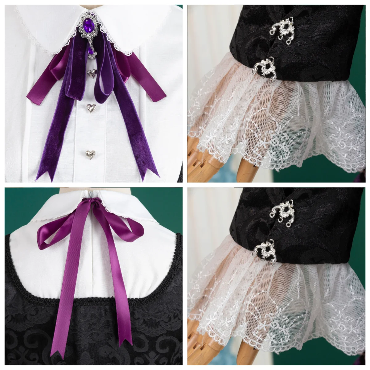 Panty Stocking with Garterbelt Cosplay Costume Stocking Purple Lolita Dress Wig Props Women Halloween Anime Full Outfit view 3