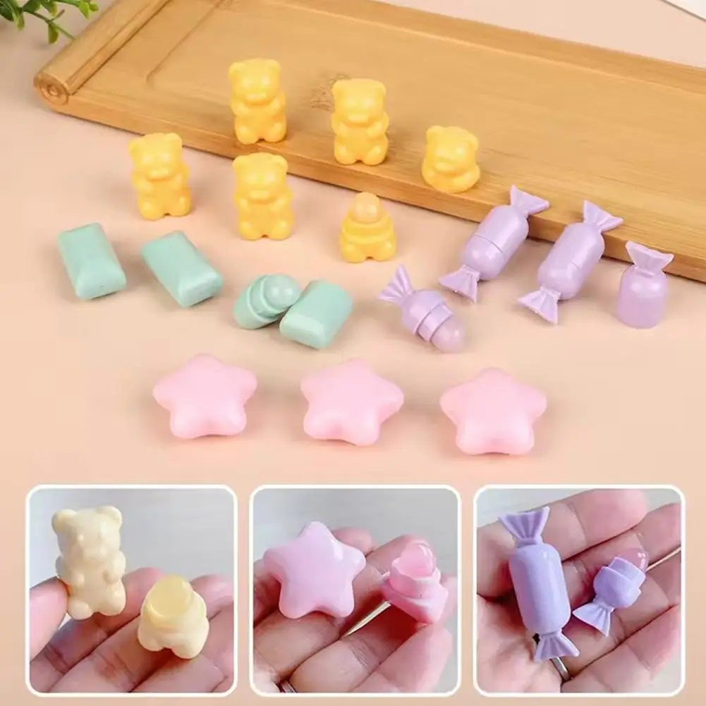 Tragbare Cartoon Mini Silikon Lippen Pinsel Nette Bär Abgewinkelt Concealer Pinsel Lip Balm Lip Gloss Concealer Make-Up Pinsel