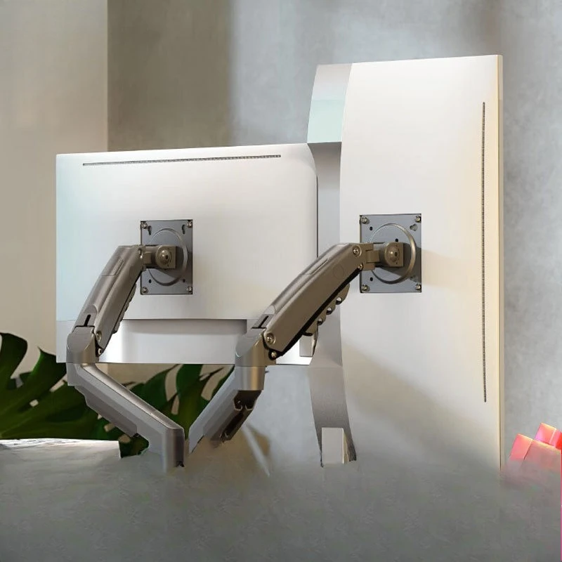 

Dual-screen monitor bracket, desktop lifting, rotating and telescopic air pressure computer screen shelf 17-27 inches