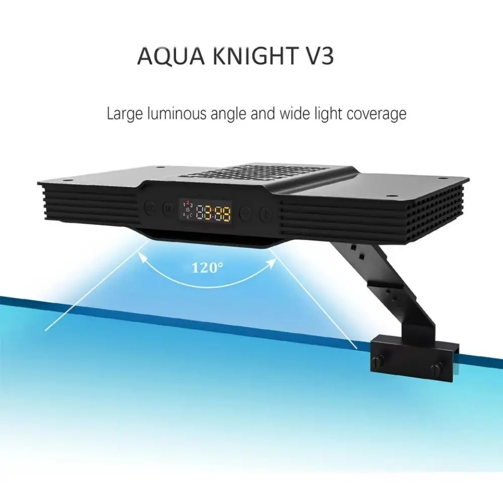 Luz LED para acuario Spectra Aqua Knight V3, 60W, programable, amanecer y atardecer, 3 canales, control táctil marino para pecera de arrecife de Coral