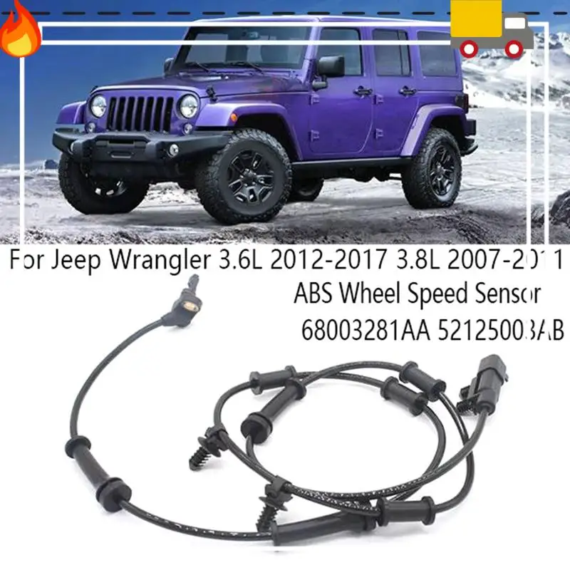 

1Set ABS Wheel Speed Sensor For Jeep Wrangler 3.6L 2012-2017 3.8L 2007-2011 68003281AA 52125003AB Spare Parts