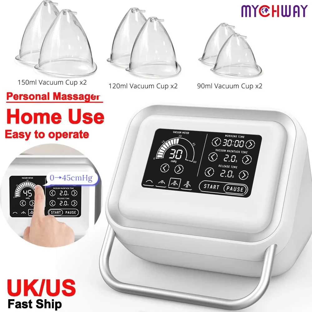 Mychway Vacuum Massage Lifting Beauty Machine Breast Enlargement Machine Pump Cup Massager Body Shaping Butt Lifting Device Yoga