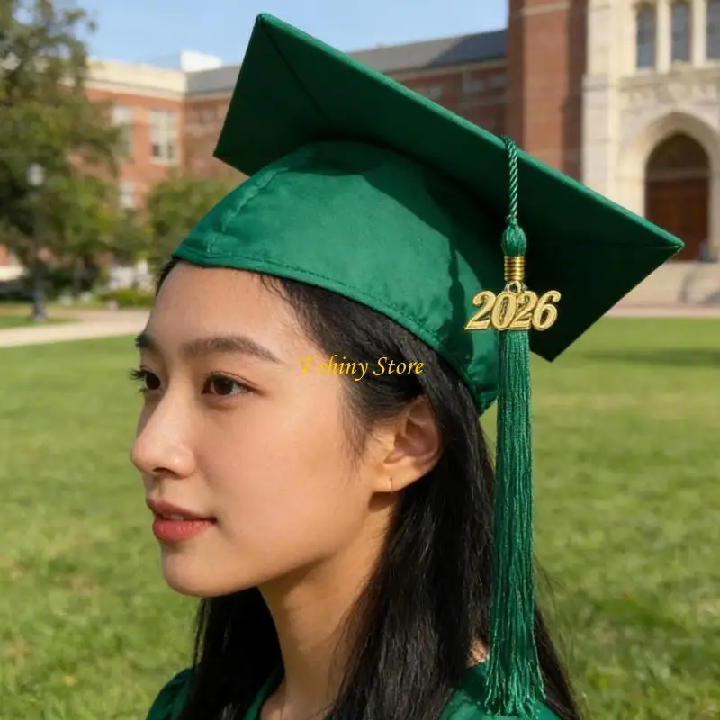 N58F 2026 Graduation Bachelor Cap Classical Design Comfortable Breathable Cloth Material for Adult Kid Ceremony Formal Event