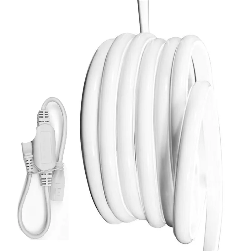 ABJI-COB Flexibler Lichtstreifen, 5 m, superhelle LED, 220 V, selbstklebende lineare Beleuchtung für den Außenbereich, 240 Lichter/Meter, EU-Stecker