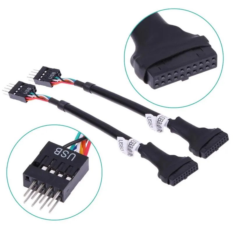 

1pc 15cm USB 3.0 20-Pin Male To USB 2.0 9-Pin Motherboard Header Female Adapter Cable