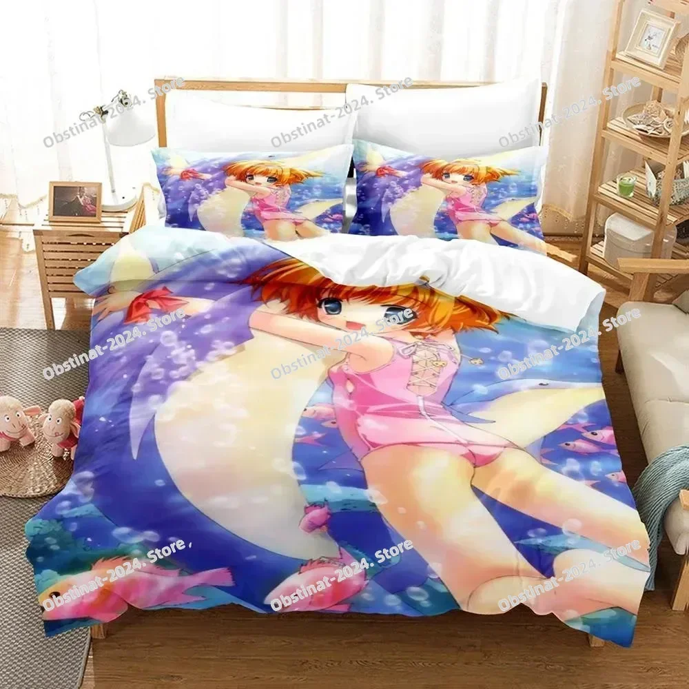 3D 애니메이션 카와이 소녀 리젤마인 침구 세트 베개 커버가 포함된 침대 이불 커버 부드러운 싱글 더블 퀸 슈퍼 킹 사이즈