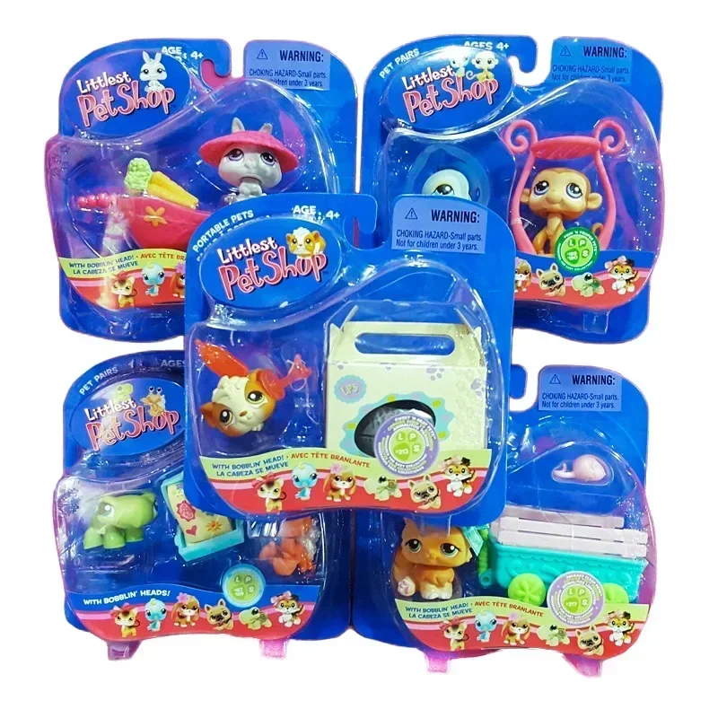 Hasbro Littlest Pet Shop Action Figures Cute Cartoon Animal Model Toys Big Eyed Pet Doll Decoration Collectible Toys Kids Gifts