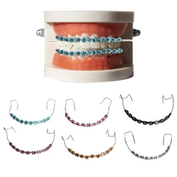 Colorful Hooked Temporary Dental Decorations With Metal Wires Metal Brackets And Orthodontic Ligatures Dental Fashion Decoration