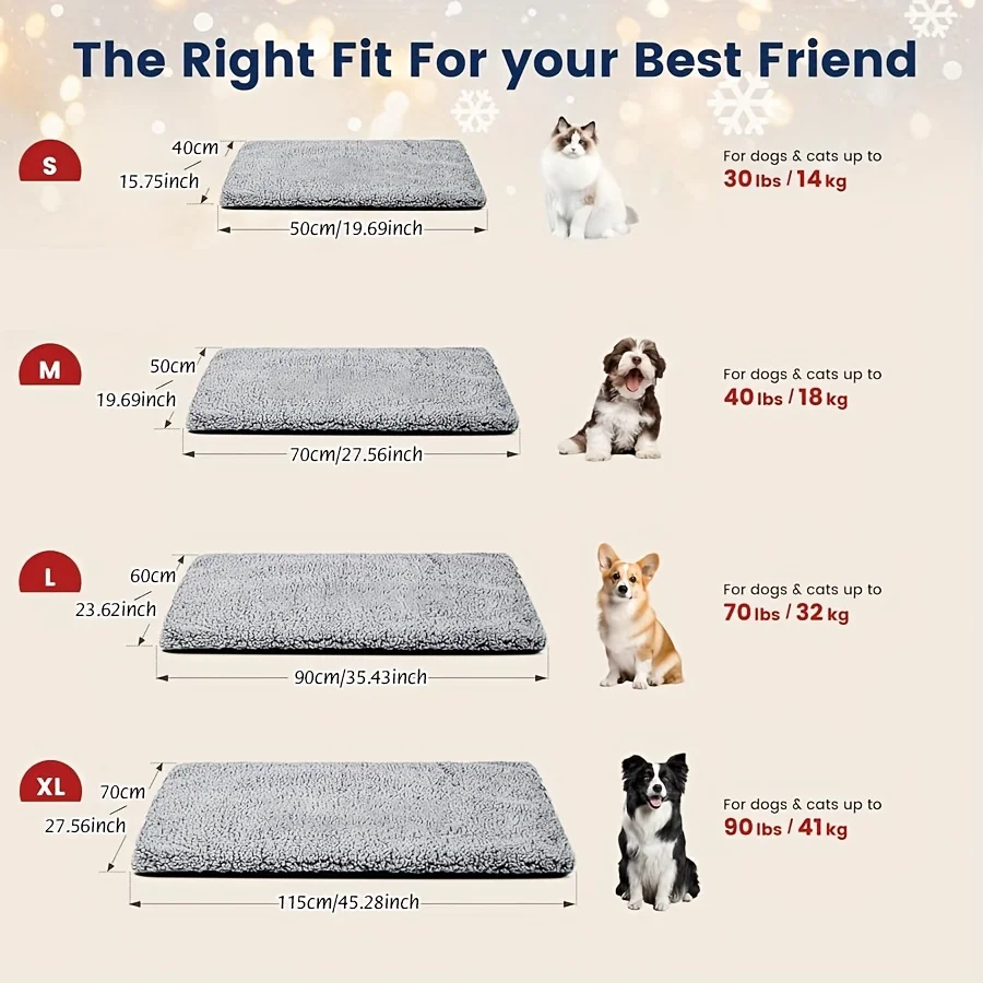 Winter Detachable Pet Heating Pad Washable Pet Mat for Cats and Dogs Thermal Insulation Heating Warm Pad Reusable Pet Mat for view 2