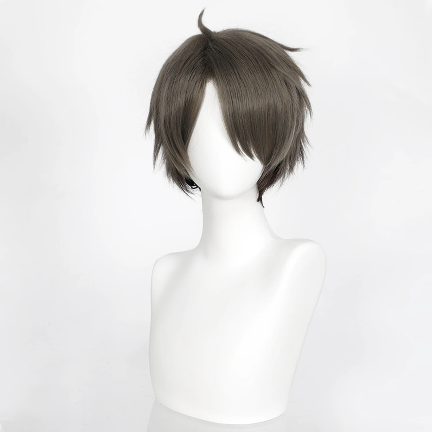Peluca de Cosplay Miya Atsumu Haikyu, peluca corta recta, pelucas de cosplay grises ombré, peluca sintética masculina de Anime con flequillo para la escuela diaria