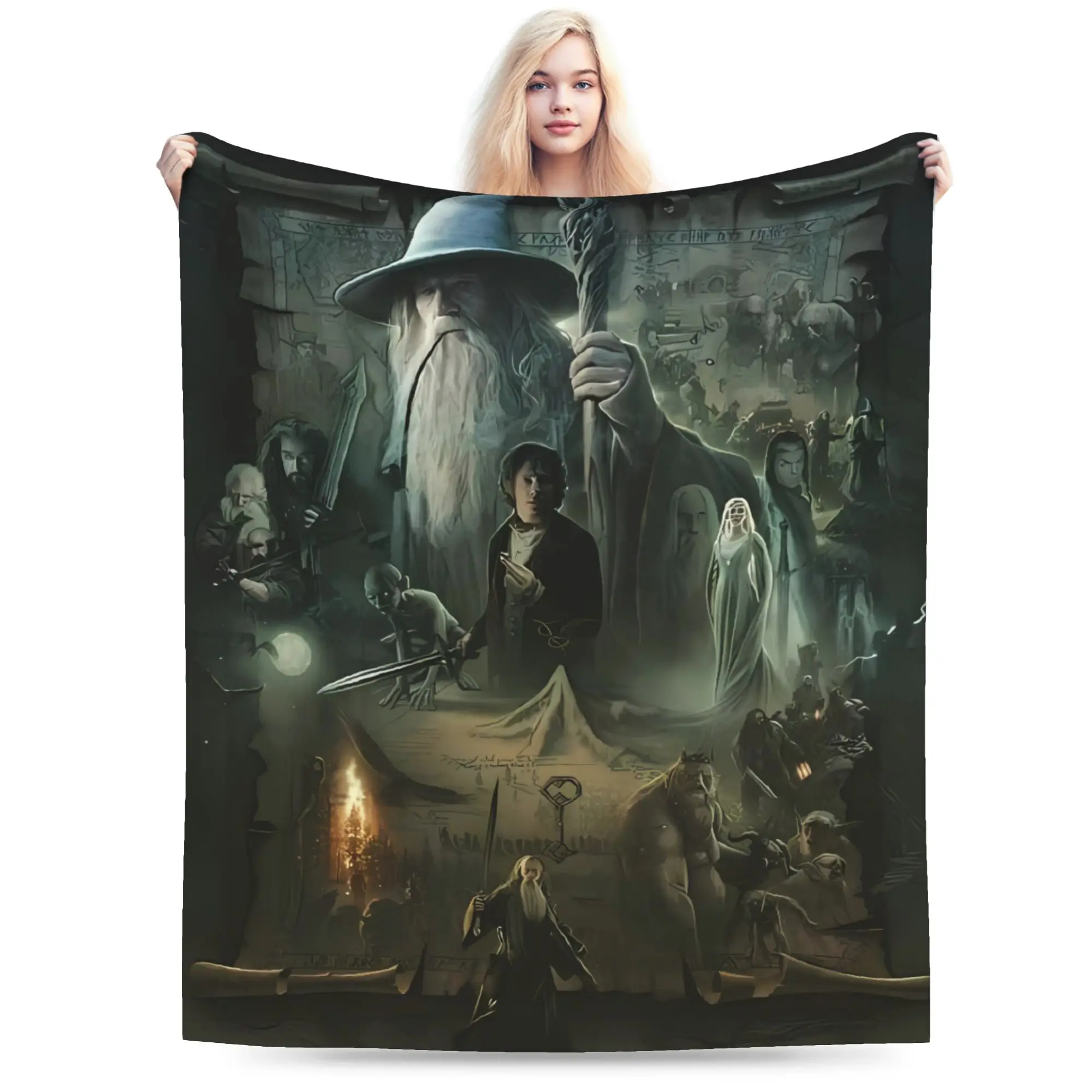 Game Blanket Soft Novelty Plush Bedding Throws For Outdoor Picnic Flannel Bedspread Bed Cover L-Lords Of The R-Rings