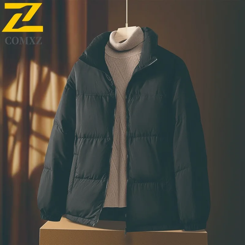 

​COMXZ 2025 Men Thickened Loose Cotton Jacket American Style Winter Warm Puffer Coat Streetwear Outdoor Casual Sport Outwear​