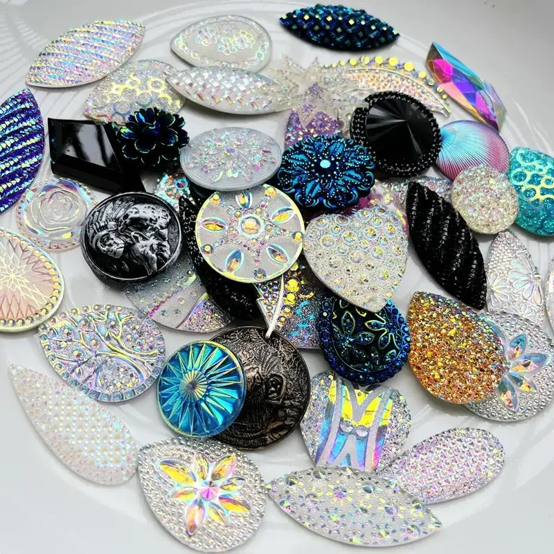 Glitter round AB Rhinestone Drop / horse eye shaped Aboriginal Earrings decorative accessories DIY jewelry making accessories