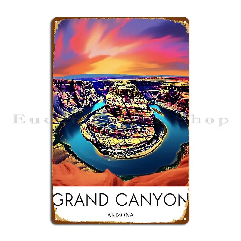 A Pop Art Travel Print Of The Grand Canyon Arizona Metal Plaque Poster Retro Plaques Iron Printing Cinema Tin Sign Poster