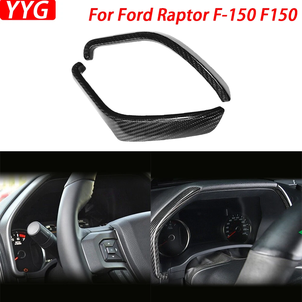 

For Ford Raptor F-150 F150 2015-2020 Real Dry Carbon Fiber Dashboard Speedometer Panel Surround Cover Car Interioe Accessories