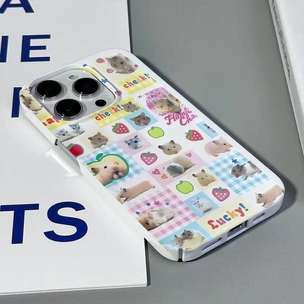 Cute cartoon animals Phone Case for iPhone 16 15 14 13 12 11 Pro Max XS XR XSMax 6 7 8 Plus Glossy HD Hard PC Cover