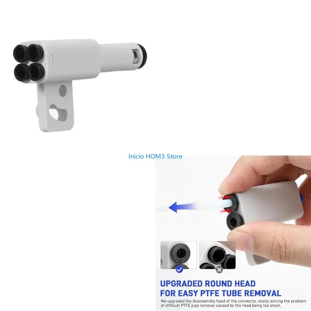 A5YD Enhancing 2 In 1 PTFE Coupler PTFE Tube Adapter For Lab Printers Easy Tube Removal And Double Filament Feeding