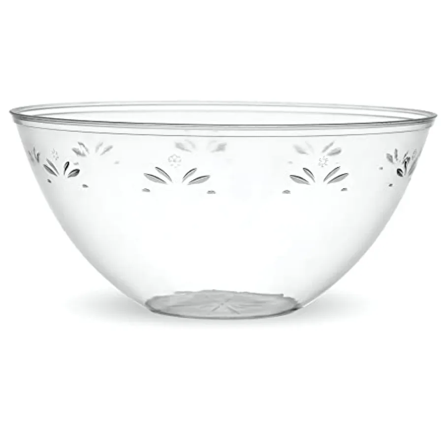 

Disposable Round Serving Bowls, Party Snack or Salad Bowl, Medium, Plastic Crystal Clear Pack of 4