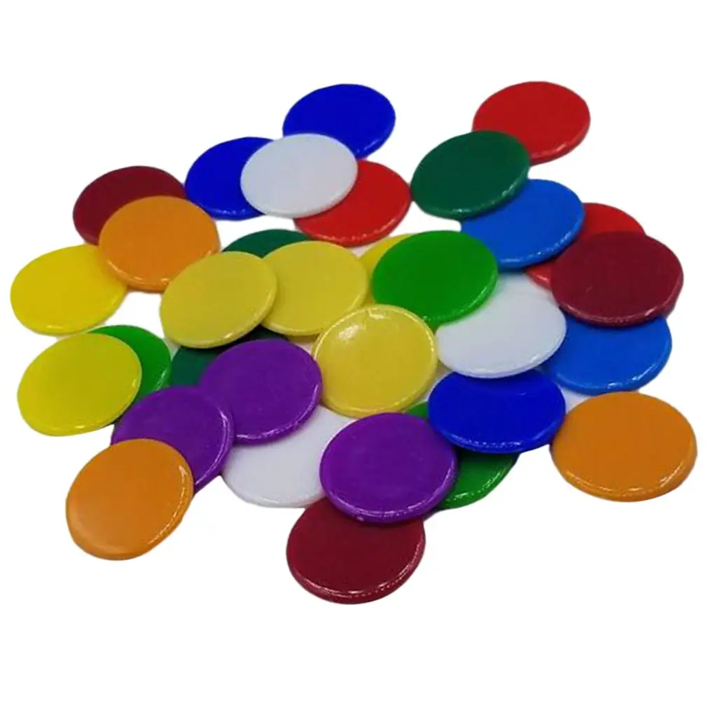 100Pcs Bingo Chips Small Counting Learning Counters Markers Discs Gaming Tokens Math Number Classroom Kids Children Games