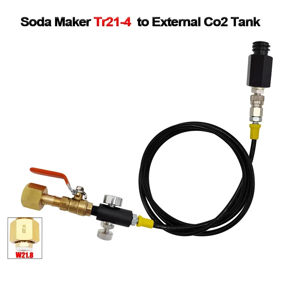 Soda Tr21-4 Machine To External CO2 Tank Hose W/ Flow Control Ball Valve 60