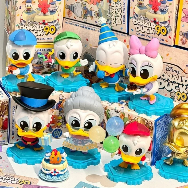 Disney Donald Duck 90th Anniversary Second Play 2-hand Action Figure Mini Treasure Doll Toy Kawaii Figurine Room Decoration Gift