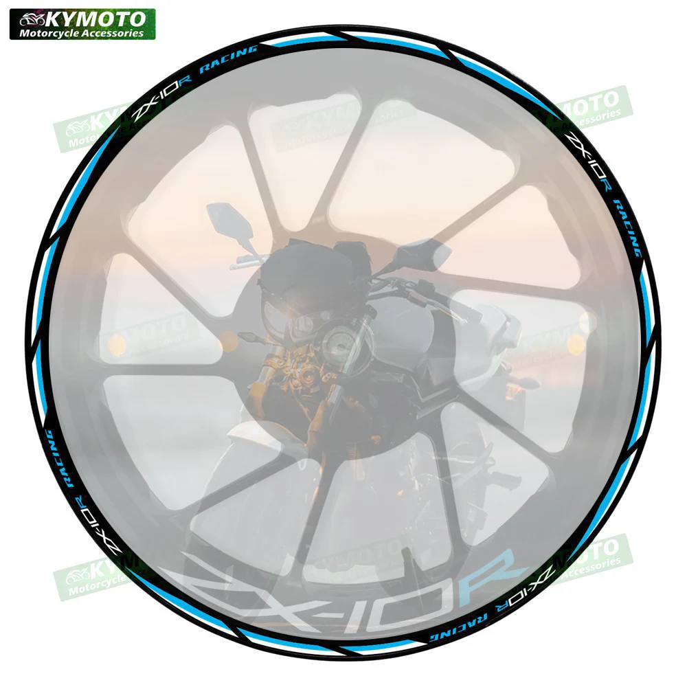 

Аксессуары для мотоциклов ZX-10R ZX10R, 17-дюймовые наклейки на передние и задние колеса, обтекатели, модифицированные светоотражающие наклейки, украшение