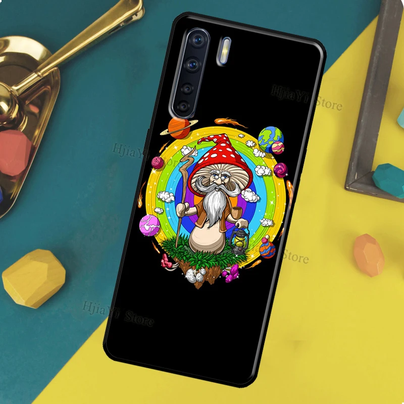 Psychedelic Magic Mushroom Case For OPPO A96 A76 A16 A94 A74 A54 A77 A17 A16 A52 A72 A91 A93 A5 A9 A31 A53 A57s Cover