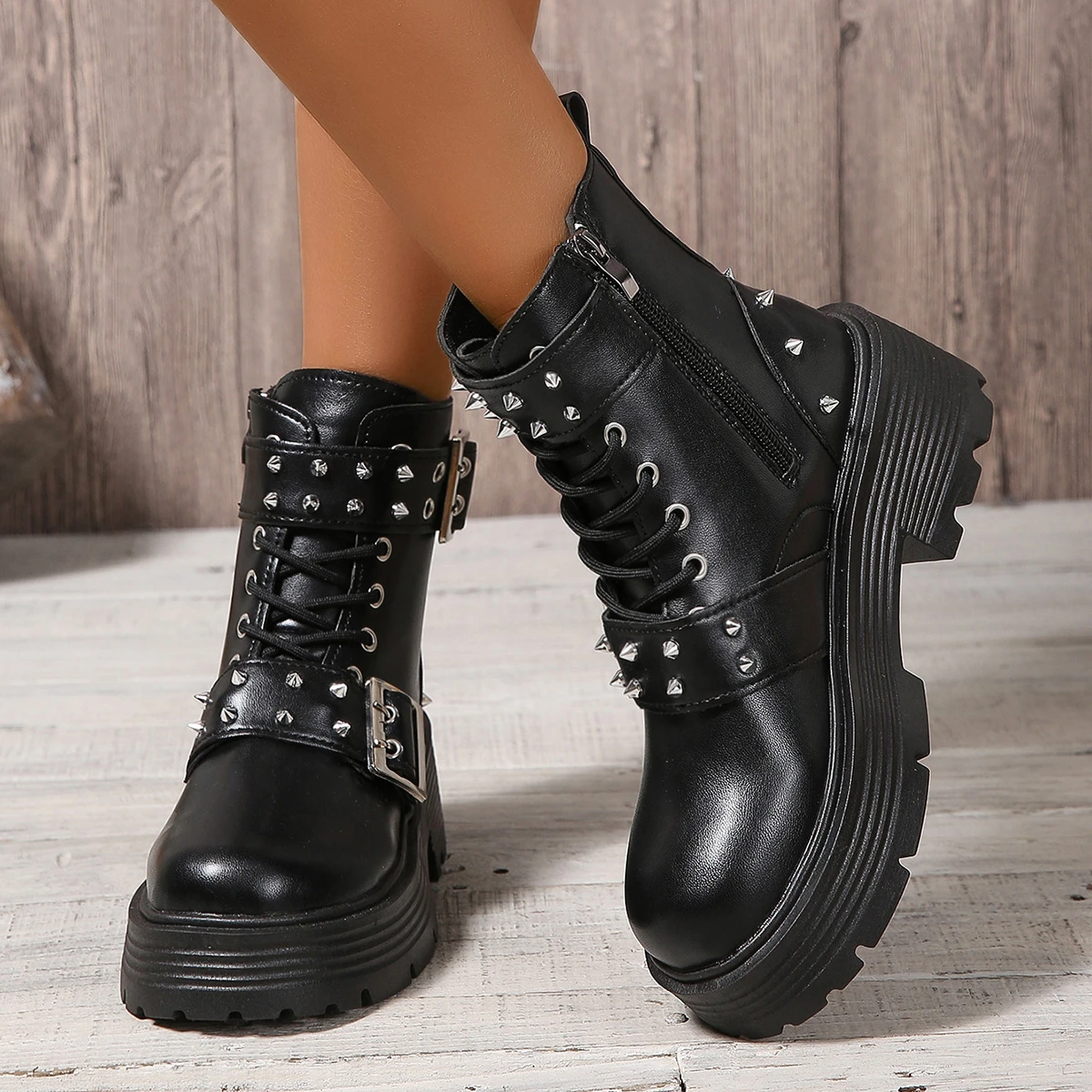 Mulheres rock tornozelo botas novo outono zíper cor sólida romano estilo básico botas confortáveis botas de designer sapatos femininos para mulher